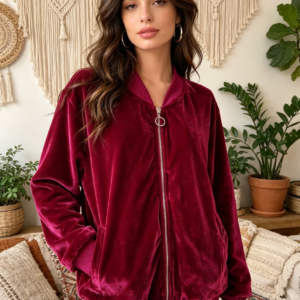 Bomber Plush Carmesí